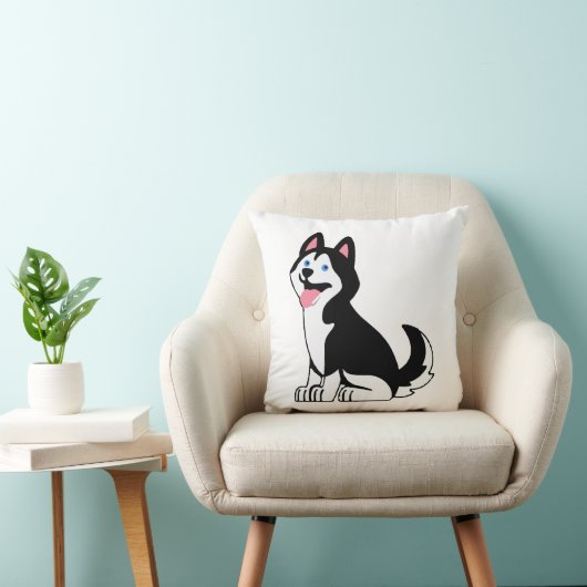 Coussin décoratif avec chiot husky mignon (Chaise)