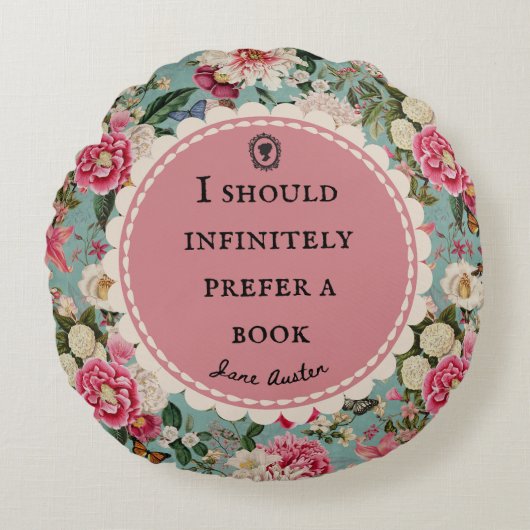 Coussin décoratif avec citation de Jane Austen Fle (Devant)