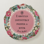 Coussin décoratif avec citation de Jane Austen Fle (Dos)