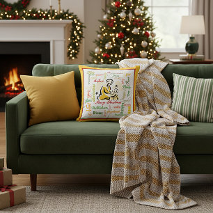 coussin décoratif avec collage de mots de Noël