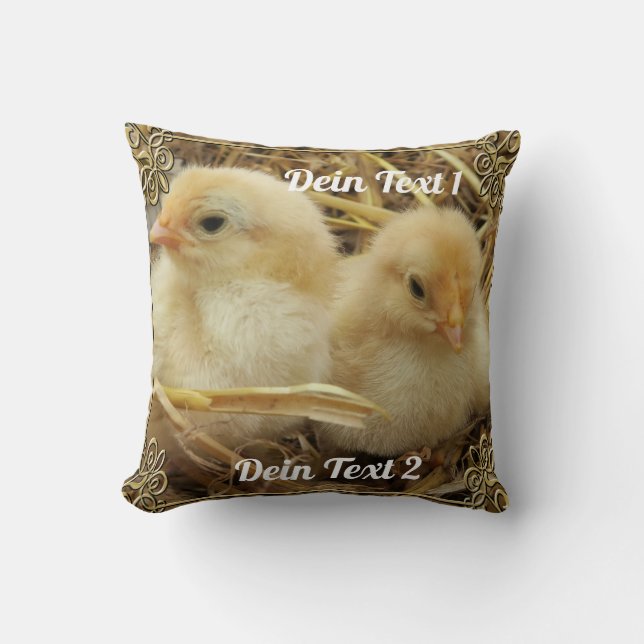 coussin décoratif avec des petits poussins dans la (Recto)