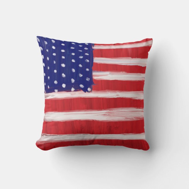 Coussin décoratif avec drapeau peint dans le style (Recto)