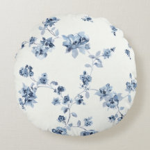 Coussin décoratif avec impression de fleurs bleues