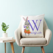 Coussin décoratif avec lapin de Pâques et initiale (Chaise)