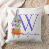 Coussin décoratif avec lapin de Pâques et initiale (Couverture)