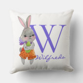 Coussin décoratif avec lapin de Pâques et initiale (Verso)