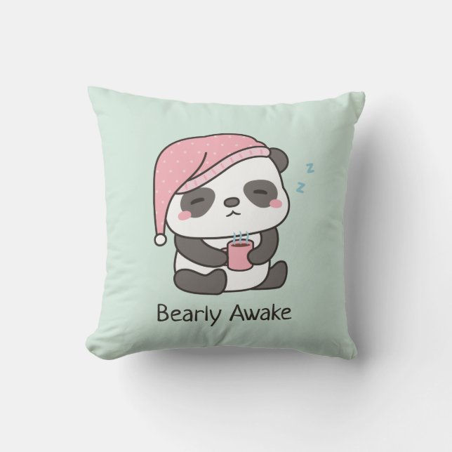 Coussin décoratif avec un jeu de mots sur l'ours p (Recto)