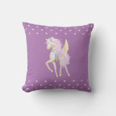 Coussin décoratif avec une jolie image de licorne. (Recto)
