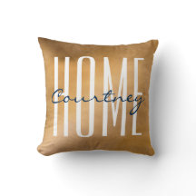 Coussin décoratif avec votre nom en cuivre et mari