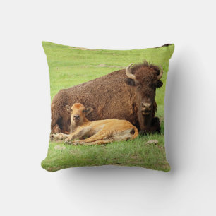 Coussin décoratif Bison mère et veau