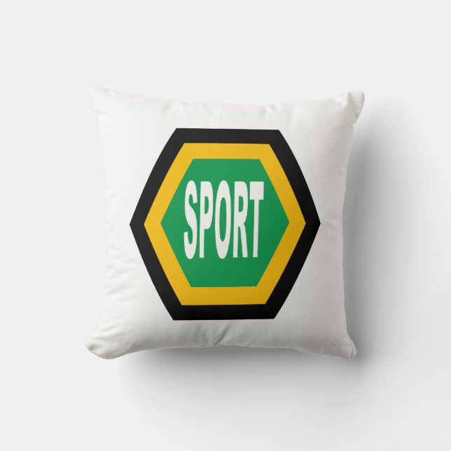 Coussin décoratif blanc SPORT  AFRICA  (Recto)