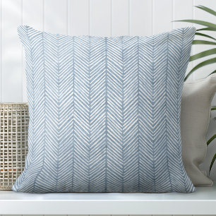 Coussin décoratif bleu - Motif de Chevron