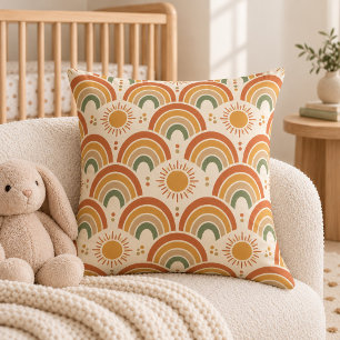 Coussin décoratif bohème pour nurserie avec arc-en