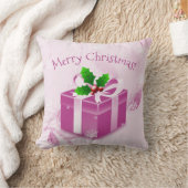 Coussin décoratif Cadeau de Noël rose (Couverture)