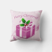 Coussin décoratif Cadeau de Noël rose (Verso)