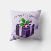 Coussin décoratif Cadeau de Noël violet (Verso)