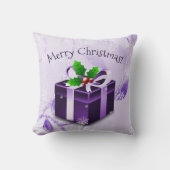 Coussin décoratif Cadeau de Noël violet (Recto)