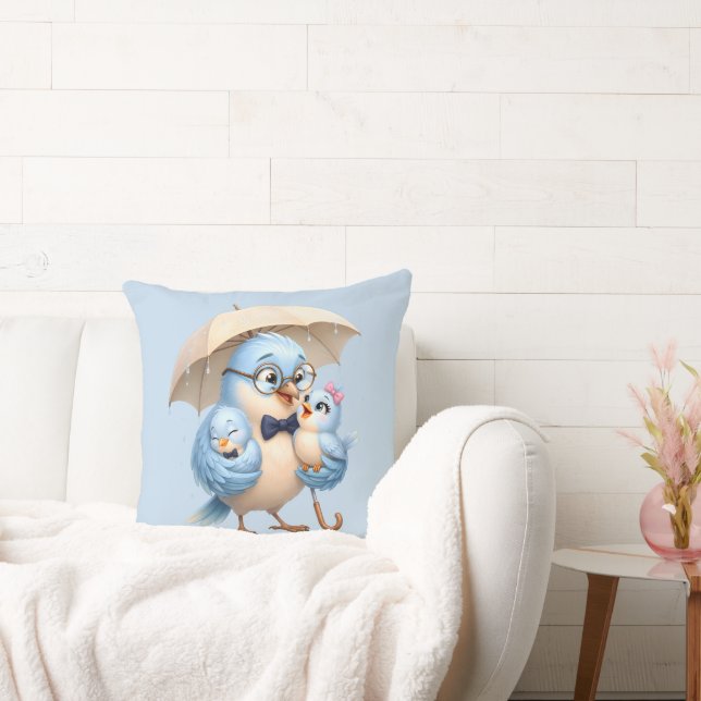 Coussin décoratif cadeau Papa Oiseau (Canapé)