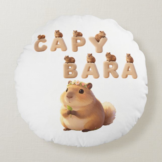 Coussin Décoratif Capybara Mignon et Douillet, A (Devant)