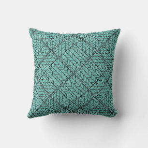COUSSIN DÉCORATIF CARRÉ EN MAILLE ARGYLE SAPHIR