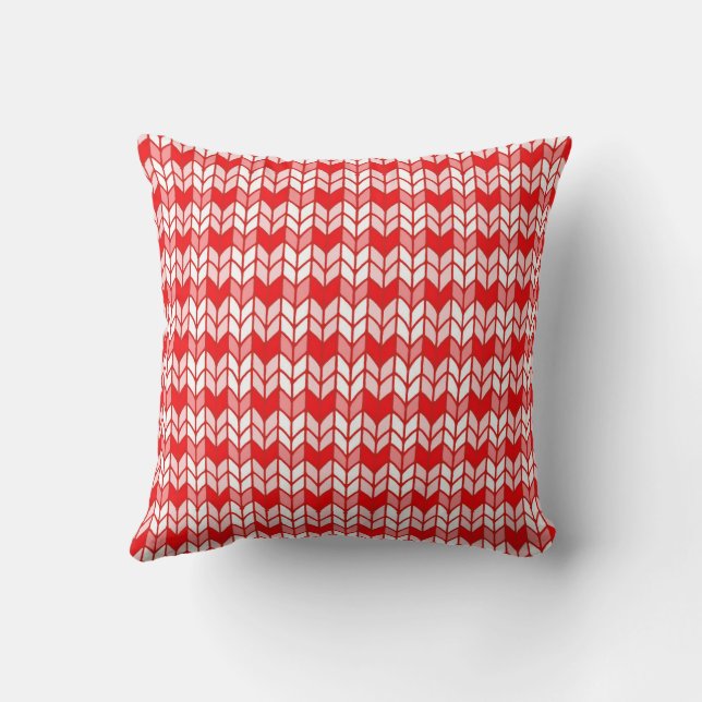 COUSSIN DÉCORATIF CARRÉ EN MAILLE GINGHAM ROUGE (Verso)