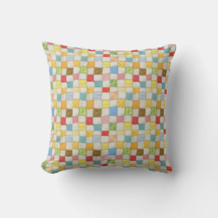 COUSSIN DÉCORATIF CARRÉ EN PATCHWORK FOU