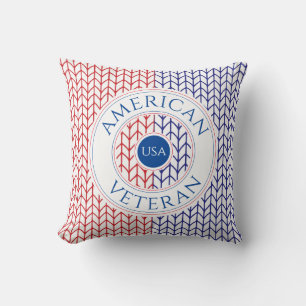 COUSSIN DÉCORATIF CARRÉ POUR VÉTÉRAN AMÉRICAIN / R