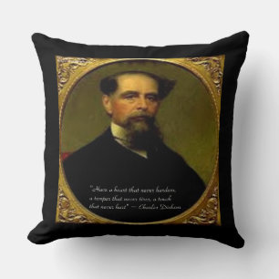 Coussin décoratif Charles Dickens & Citation Coton