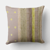 Coussin décoratif Chartreuse à rayures et pois (Verso)