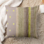 Coussin décoratif Chartreuse à rayures et pois (Couverture)