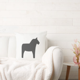 Coussin décoratif Cheval de Dala Gris Foncé
