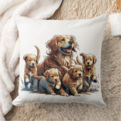 Coussin Décoratif Chien Mère et ses Chiots (Couverture)