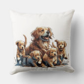 Coussin Décoratif Chien Mère et ses Chiots (Verso)