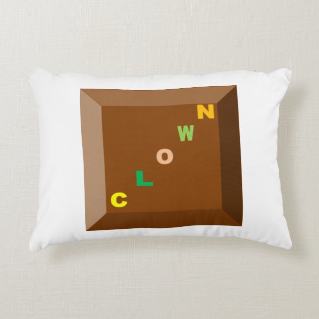 Coussin décoratif  CHOCOLAT  CLOWN  (Devant)