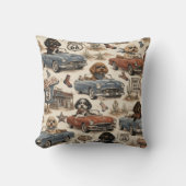 Coussin décoratif Cockapoo Route 66 Rétro (Recto)