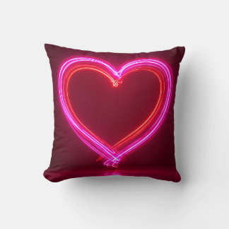 Coussin décoratif cœur abstrait rose vibrant 40x40