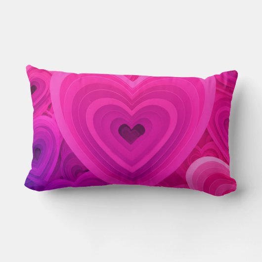 Coussin décoratif Cœur Abstrait Rose Vibrant – Mod (Verso)