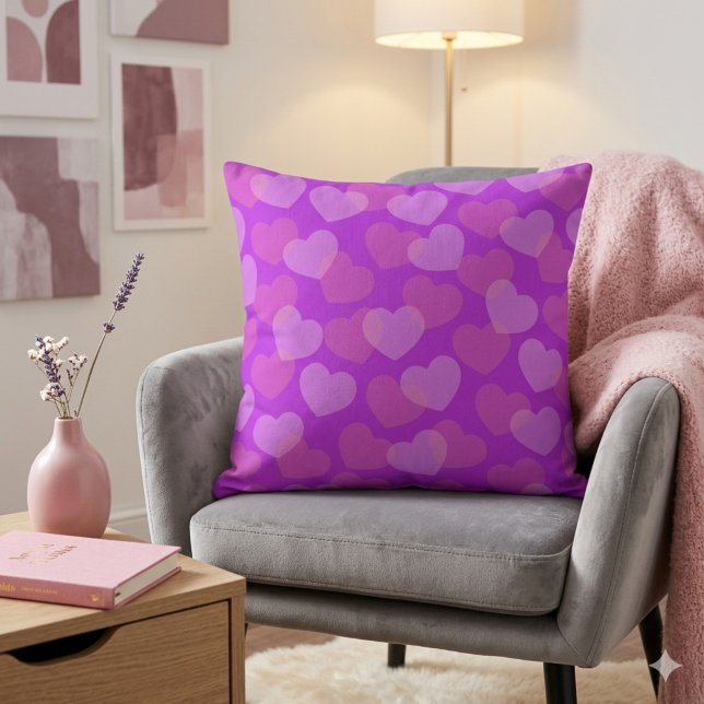 Coussin décoratif coeurs rose vif (Créateur téléchargé)