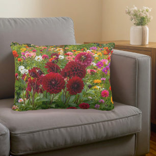 Coussin décoratif Dahlias Bourgogne