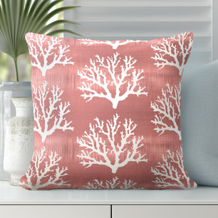 Coussin décoratif de corail de mer Style côtier