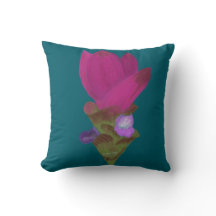 Coussin décoratif de la tulipe de Siam violet