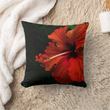 Coussin décoratif de l'Hibiscus rouge