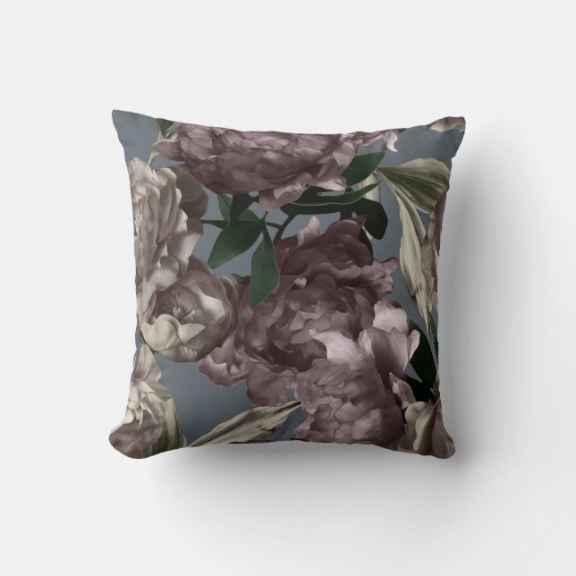 Coussin décoratif de mélange floral de prune (Recto)