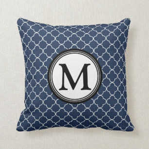 Coussin décoratif de monogramme de Quatrefoil de