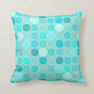 Coussin décoratif de motif de cercles d'Aqua