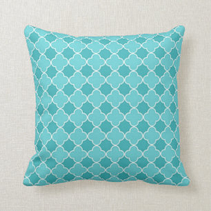 Coussin décoratif de motif turquoise de Quatrefoi