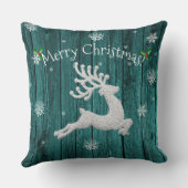 Coussin décoratif de Noël aux rennes rustique sarc (Verso)