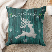 Coussin décoratif de Noël aux rennes rustique sarc (Couverture)