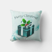 Coussin décoratif de Noël sarcelle (Recto)