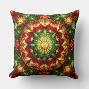 Coussin décoratif de Noël vert rouge